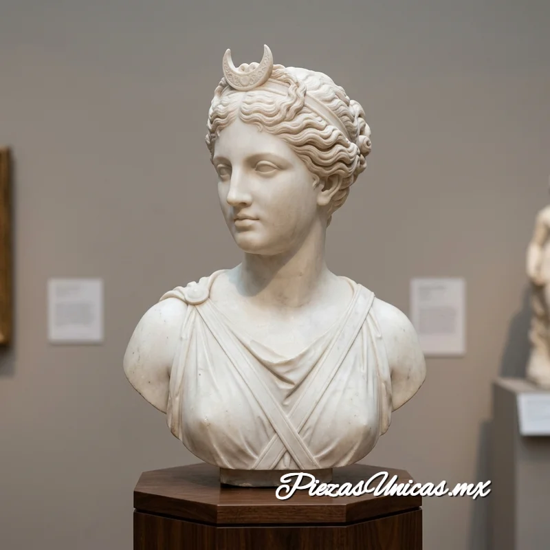 Busto de Diana en mármol blanco de Carrara